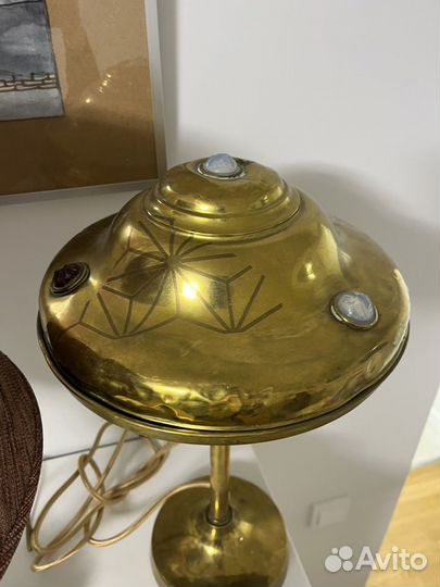 Настольная лампа бронза мрамор латунь