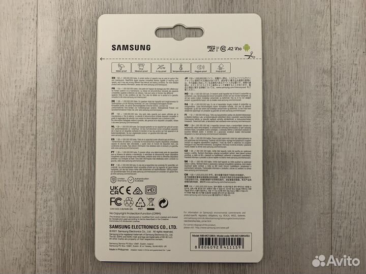 Карта памяти Samsung MicroSD Evo plus 128gb
