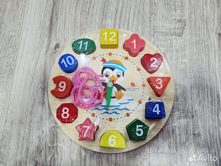 Деревянные детские игрушки - Деревянныe чаcы пазлы