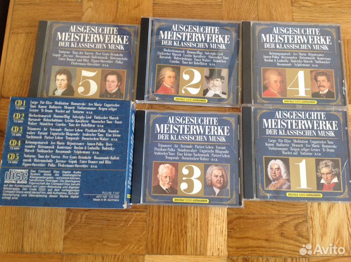 Cd на 5 дисках, старое немецкое издание, классика