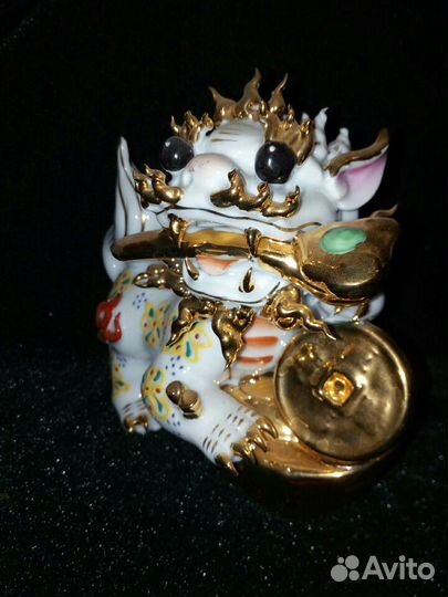 Собака Фу - Дракон Лев с монетой