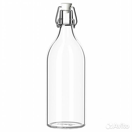 Икеа коркен Бутылка с пробкой прозрачная, 1л новая