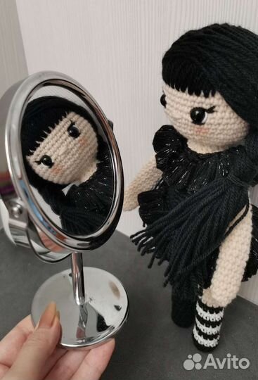 Кукла вязаная, Уэнсдей Аддамс, ручная работа