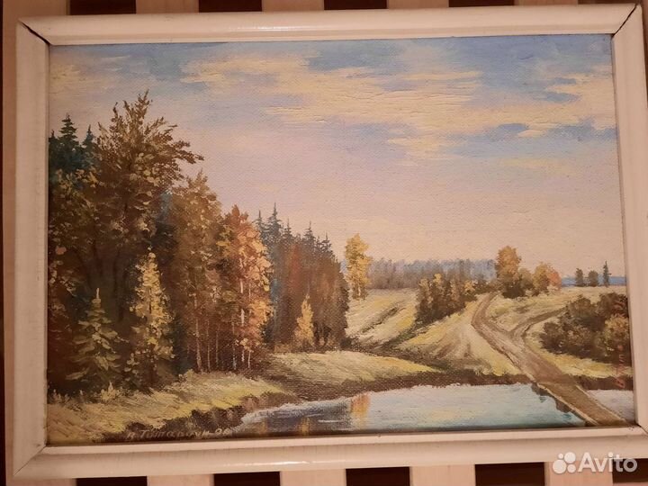 Картина маслом осенний пейзаж