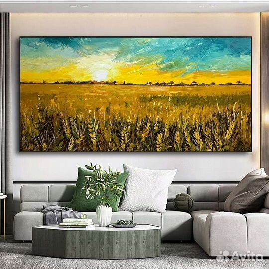 Оригинальная картина маслом Пшеница