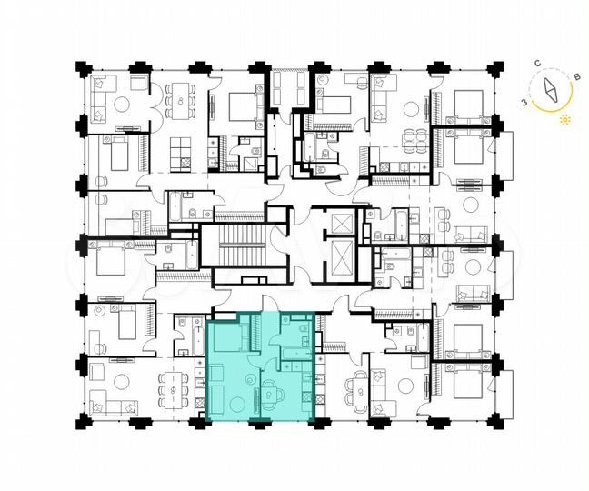 1-к. квартира, 36,1 м², 5/17 эт.