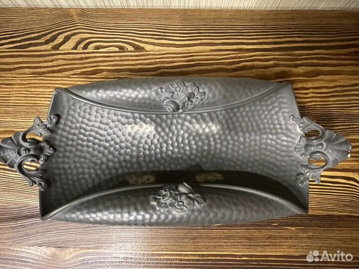 Ваза конфетница фруктовница олово Европа 37см