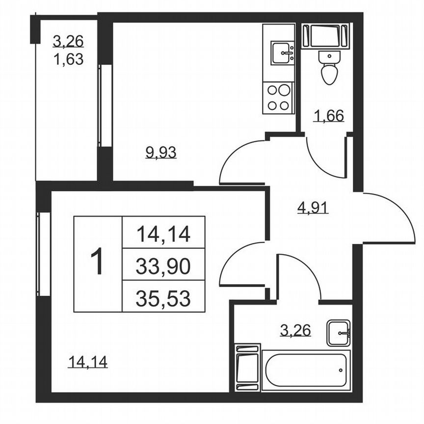 1-к. квартира, 35,5 м², 8/19 эт.