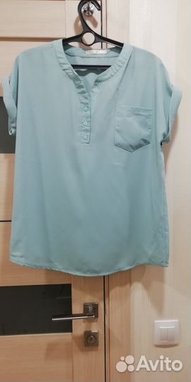 Блузка рубашка с коротким рукавом 50-52
