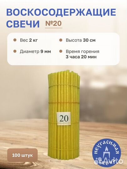 Свечи церковные освященные