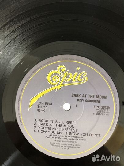 Ozzy Osbourne – Bark AT The Moon, UK, NM