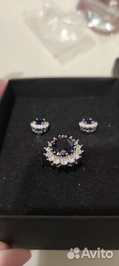 Серебряное кольцо с сапфиром