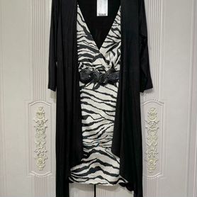 Платье новое женское зебра с накидкой 52-54
