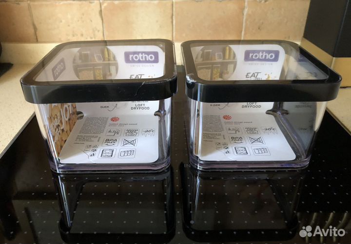 Два контейнера Rotho loft, 0,5 л, черные