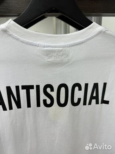 Футболка vetements antisocial оверсайз (унисекс)