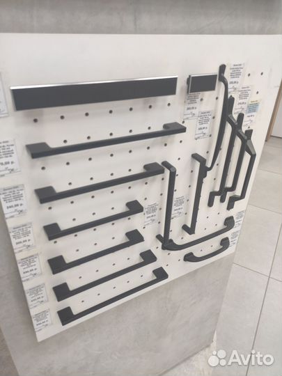 Мебельные ручки, профильные, врезные Черные, хром