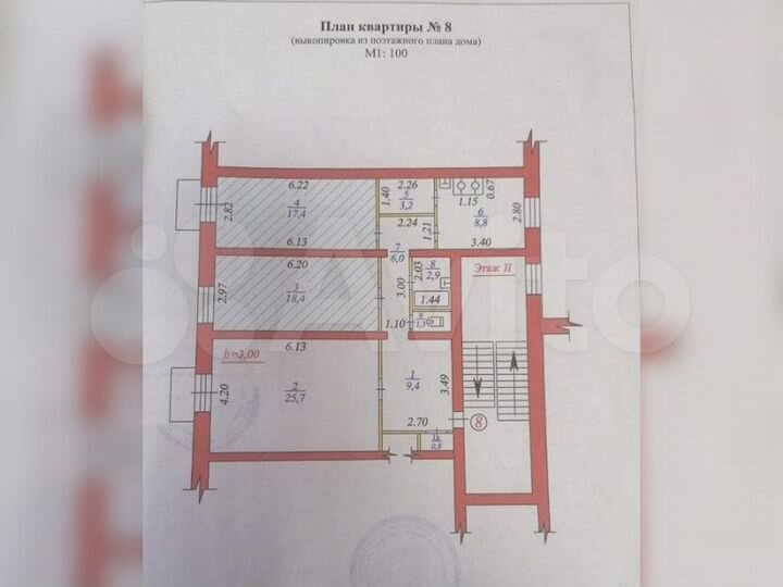 Аукцион: 3-к. квартира, 93,9 м², 2/2 эт.