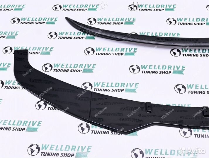 Сплиттер BMW 3 F30 F31 без М пакета спойлер черный