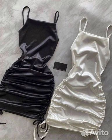 Платье белое /черное в горошек объявление продам
