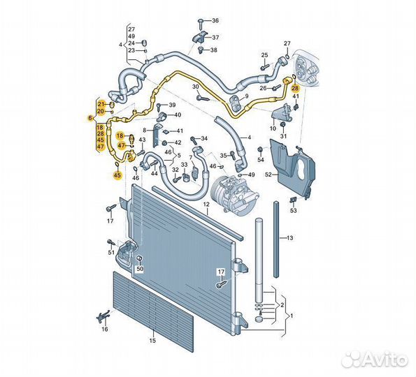 Трубка шланг кондиционера Tiguan до 2018г
