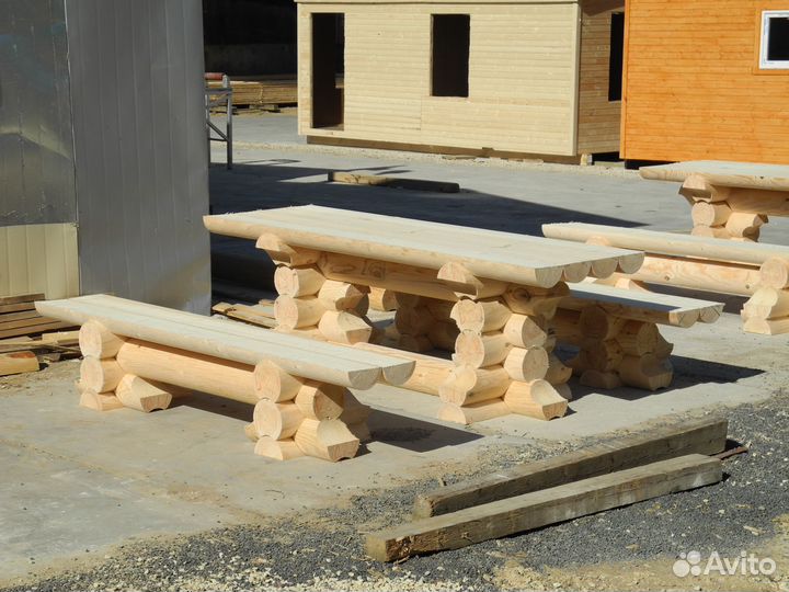 Садовая мебель из бревна