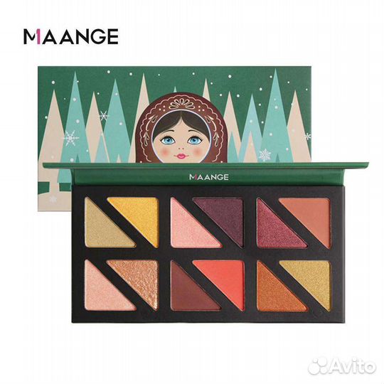 Палитра теней 12 цветов. Мерцающий блеск maange ма