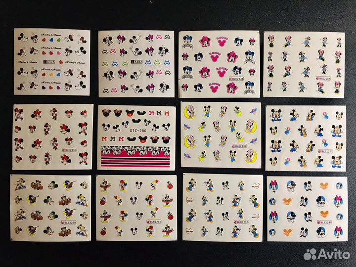 Водные стикеры (слайдеры) для ногтей (Микки Маус)