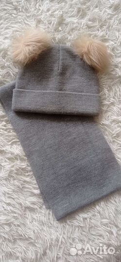 Шапка с шарфом