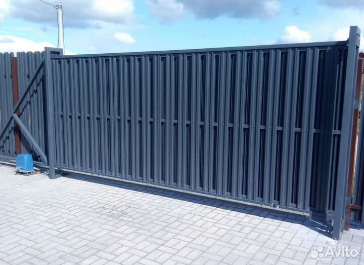 Откатные ворота с автоматикой под ключ