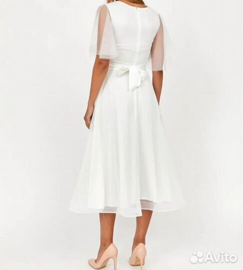 Свадебное платье 44 46 бу
