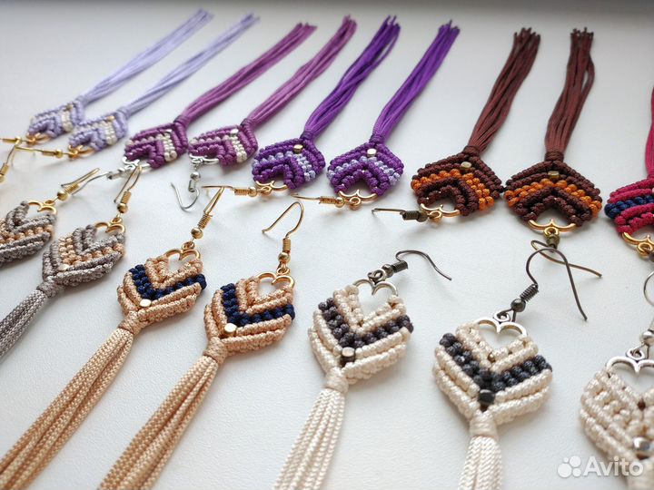 Серьги макраме