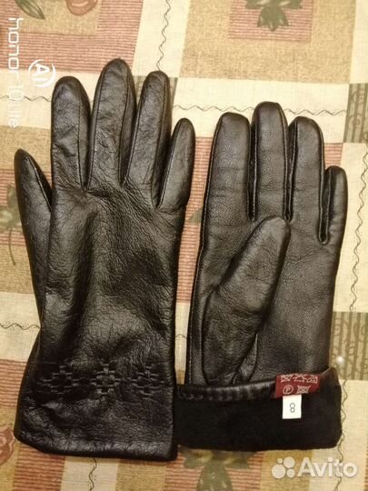 Перчатки женские кожаные новые