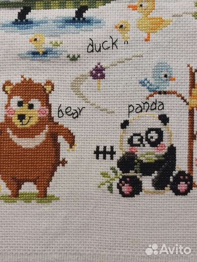 Готовая вышивка Zoo Map