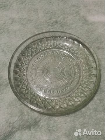Тарелка стеклянная Клеймо завода нсз СССР за все