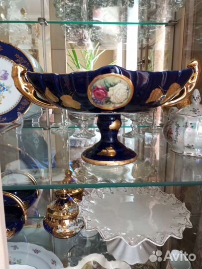 Ваза для фруктов, конфетница, сухарница Кобальт