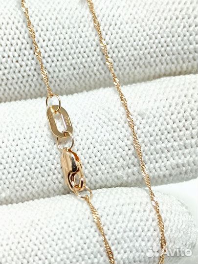 Золотой браслет Сингапур, полновесный, алмазная огранка, замок карабин, длина 18 см, вес 0,50 г