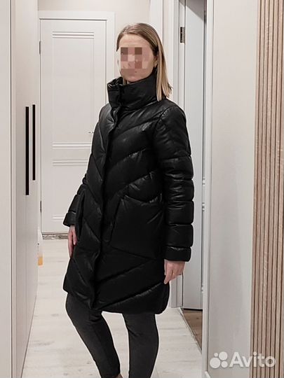 Пуховик кожаный La Reine Blanche