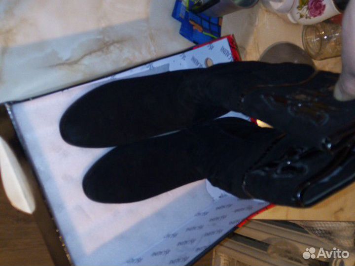 Сапоги замшевые