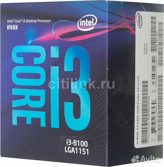 Процессор intel core i3 8100 lga1151 v2