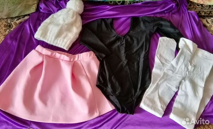 Гимнаст-й купаль-ки-2 шт.;бел.колготки.юбка,блузы