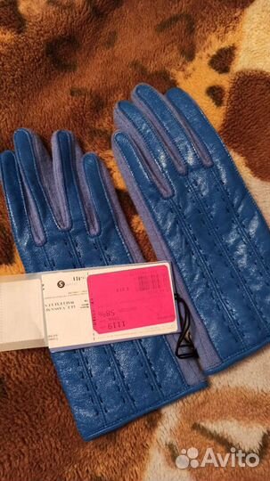 Перчатки женские кожаные новые
