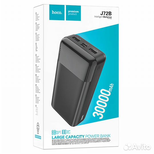 Внешний АКБ hoco J72B Easy Travel 30000mAh, 2xUSB