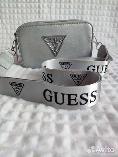 Сумка Guess кроссбоди новая Серебристая