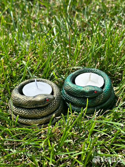 Подсвечник Змея символ 2025 года ручная работа