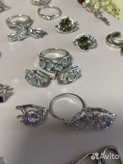 Серебряные серьги кольца