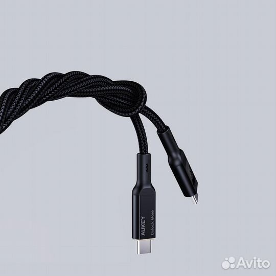 Кабель Aukey KCC101 1m black USB-C - USB-C Nylon