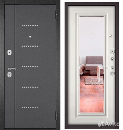 Дверь входная с зеркалом