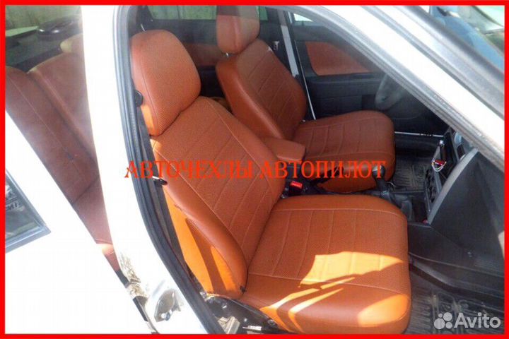 Чехлы Автопилот LADA Priora из экокожи коричневые