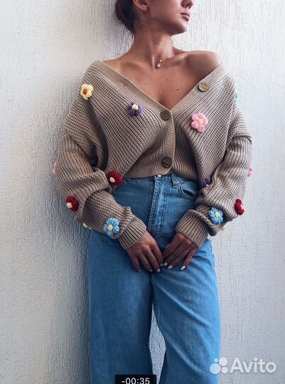 Кардиган с цветами