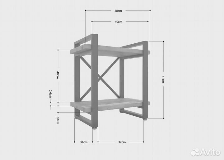 Тумба прикроватная Айсберг Лофт 40 белый/дуб крафт